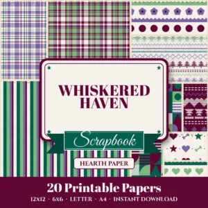 Whiskered Haven Digital Paper Pack cover