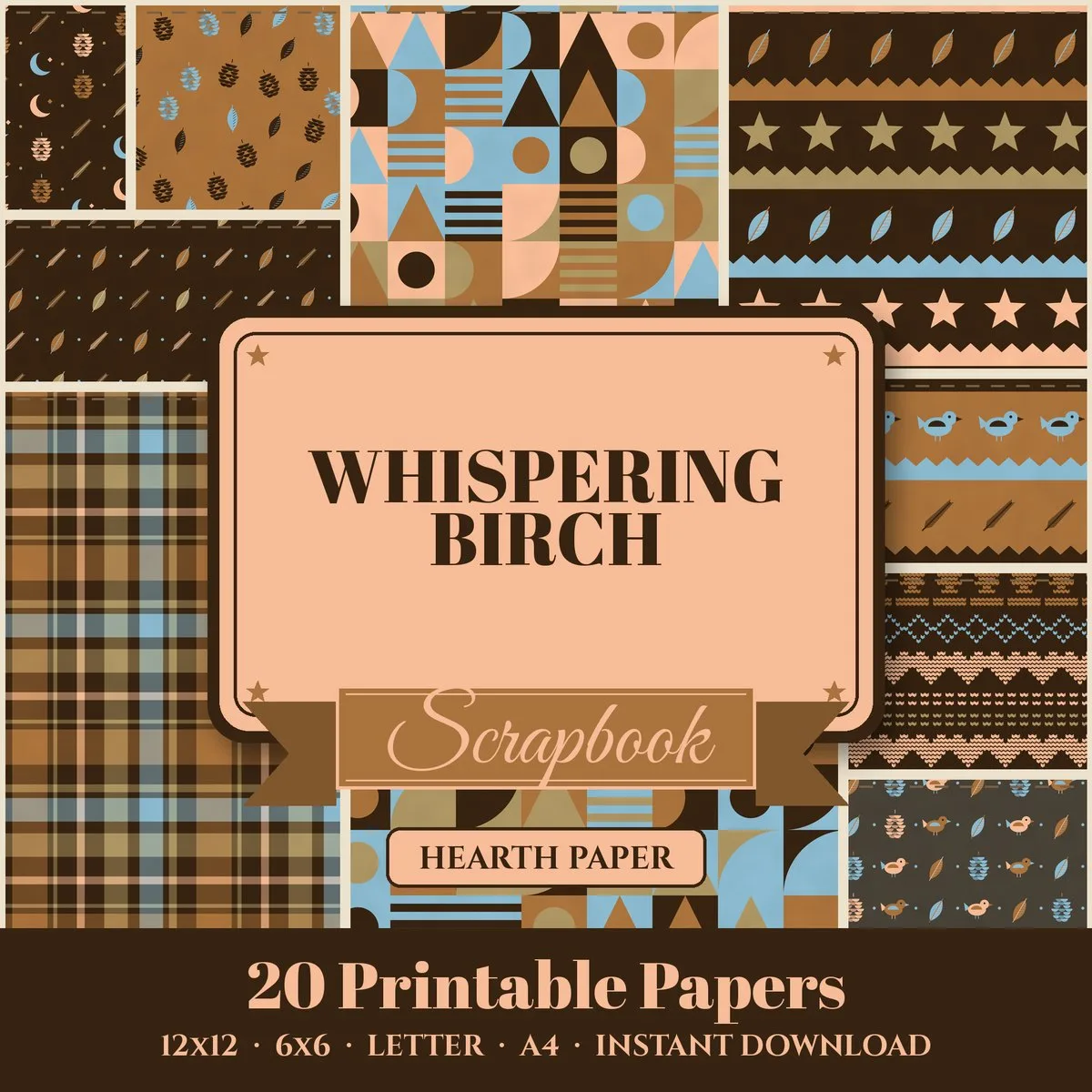 Whispering Birch Digital Paper Pack cover