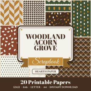 Woodland Acorn Grove Digital Paper Pack cover