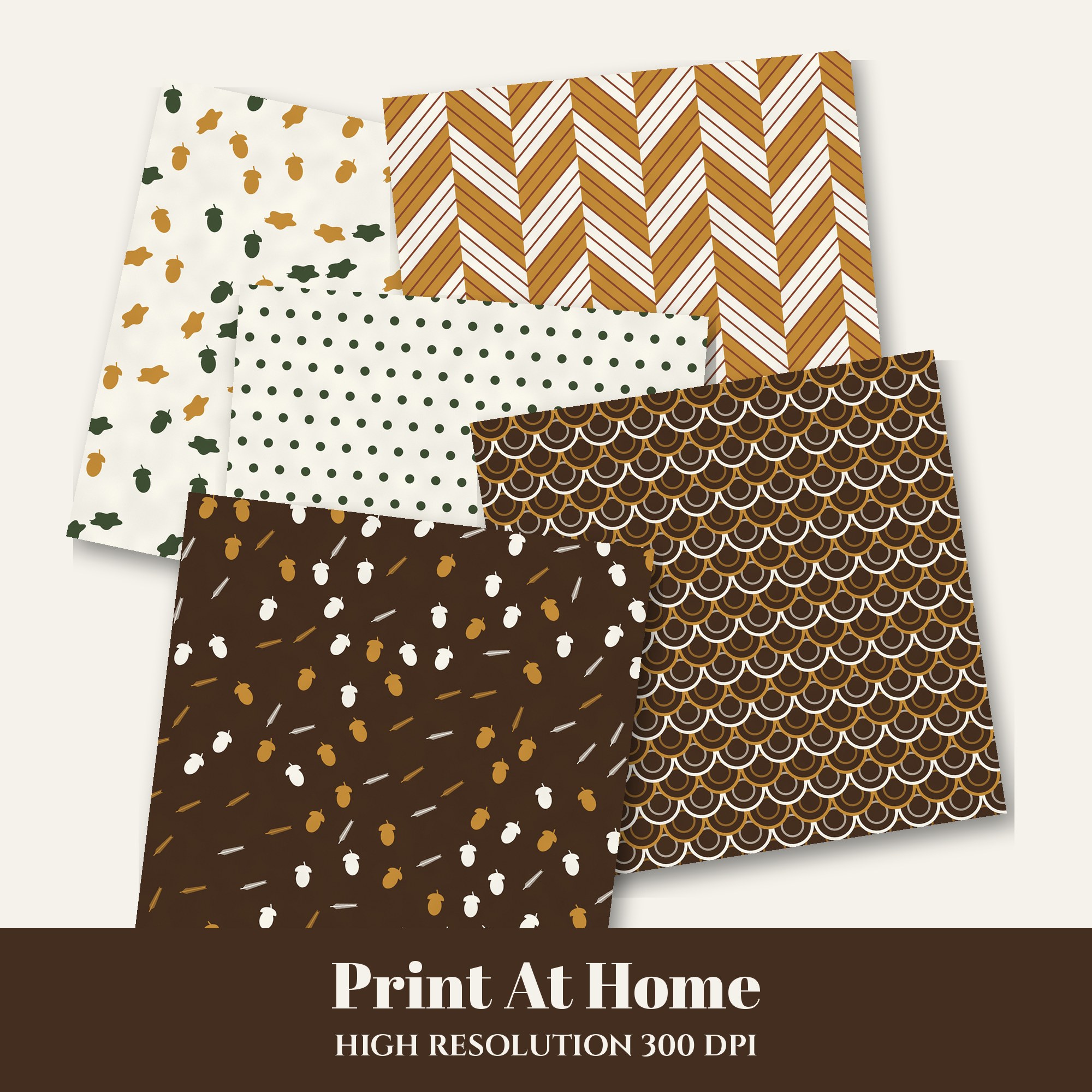 Woodland Acorn Grove Digital Paper Pack preview 3