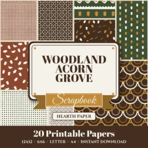 Woodland Acorn Grove Digital Paper Pack